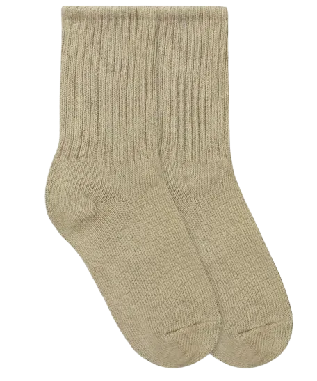 Jefferies Socks School Uniform Rib Crew Socks Khaki