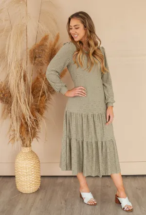 Jenna Eyelet Midi Dress