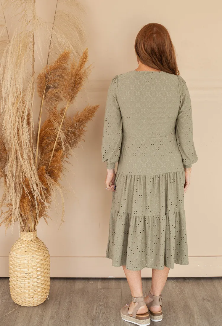 Jenna Eyelet Midi Dress