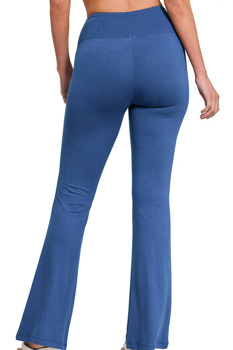 Just Breathe Light Navy Flare Butter Yoga Pants