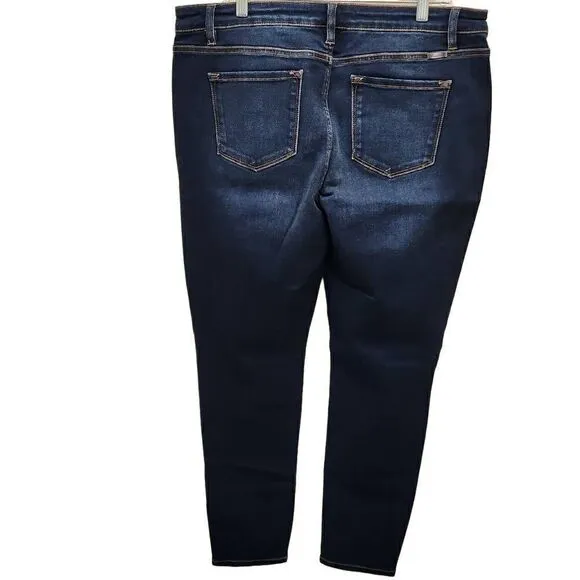 KanCan NWT Women's Size XL Distressed Dark Wash High Rise Skinny Jeans Zip Fly S