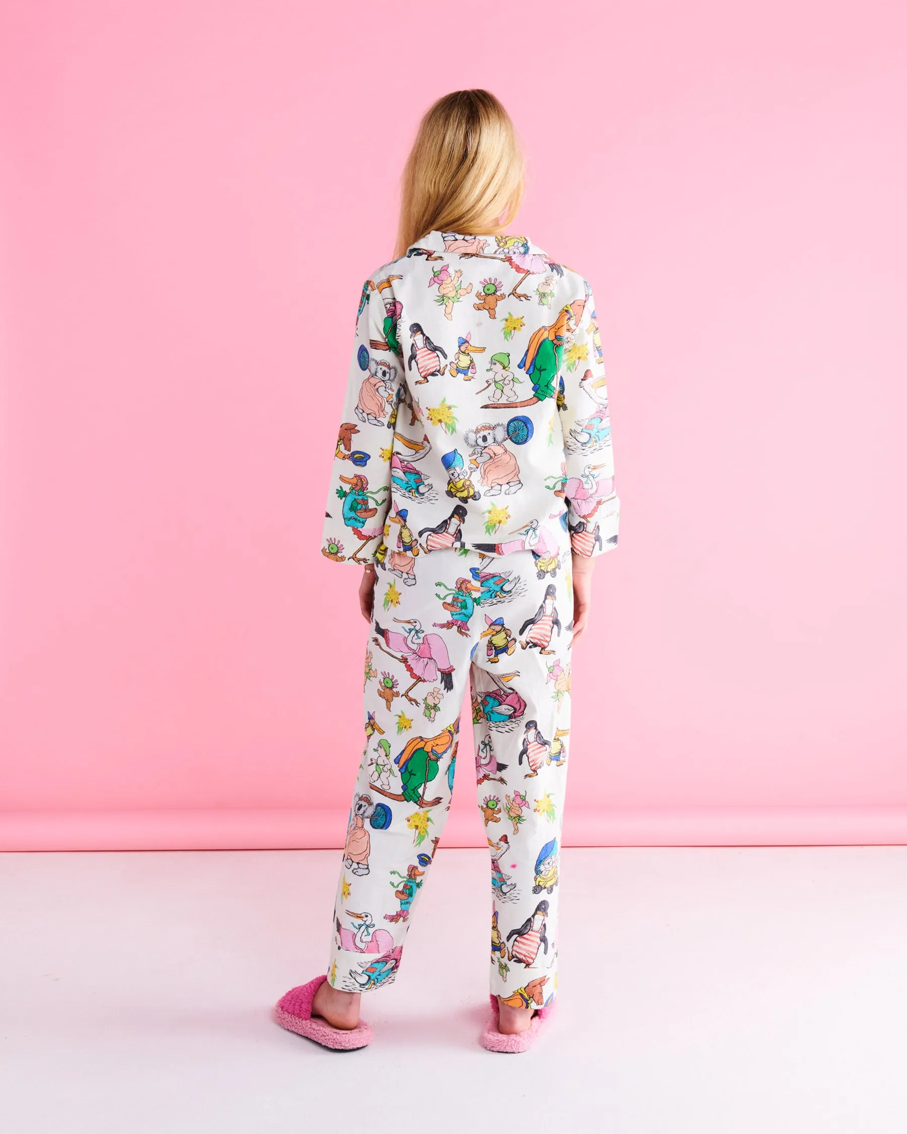 Kip&Co x May Gibbs Out and About Flannelette Teen Long Sleeve Shirt & Pant Pyjama Set