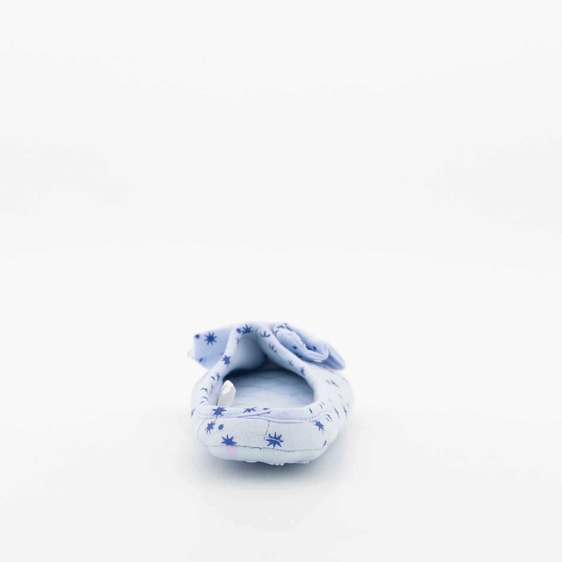 Ladies Bow Printed Closed Toe Slipper-Light Blue