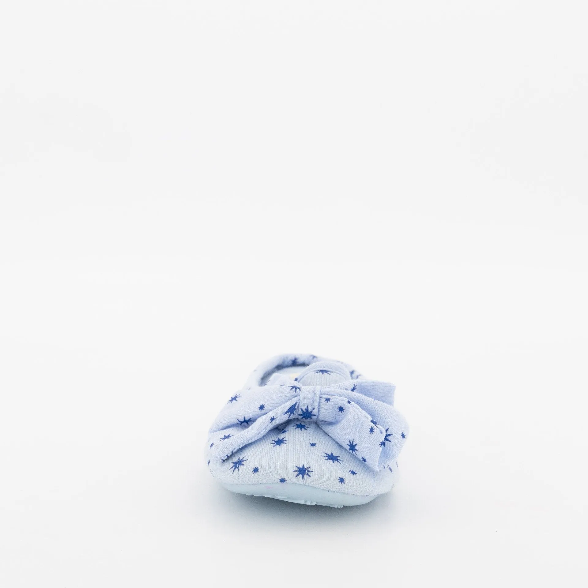 Ladies Bow Printed Closed Toe Slipper-Light Blue