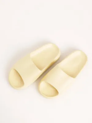 Ladies Summer Slide Sandal - Light Yellow
