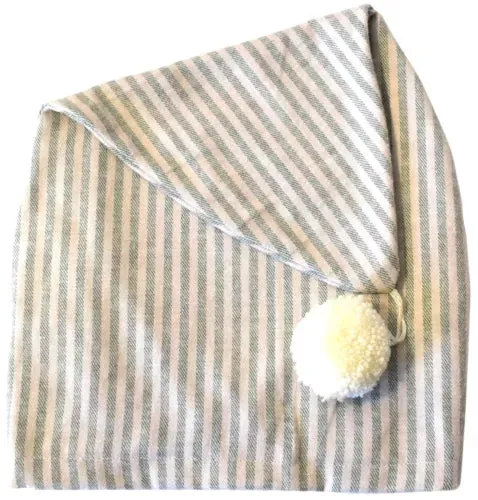 Lee Valley Cotton Flannel Nightcap - Green Single Stripe (LVD)