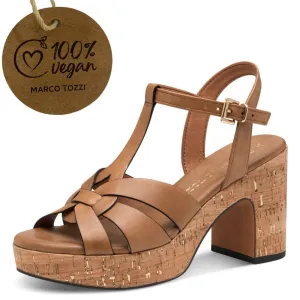 Marco Tozzi Platform Sandal 2-28394 Vegan -COGNAC