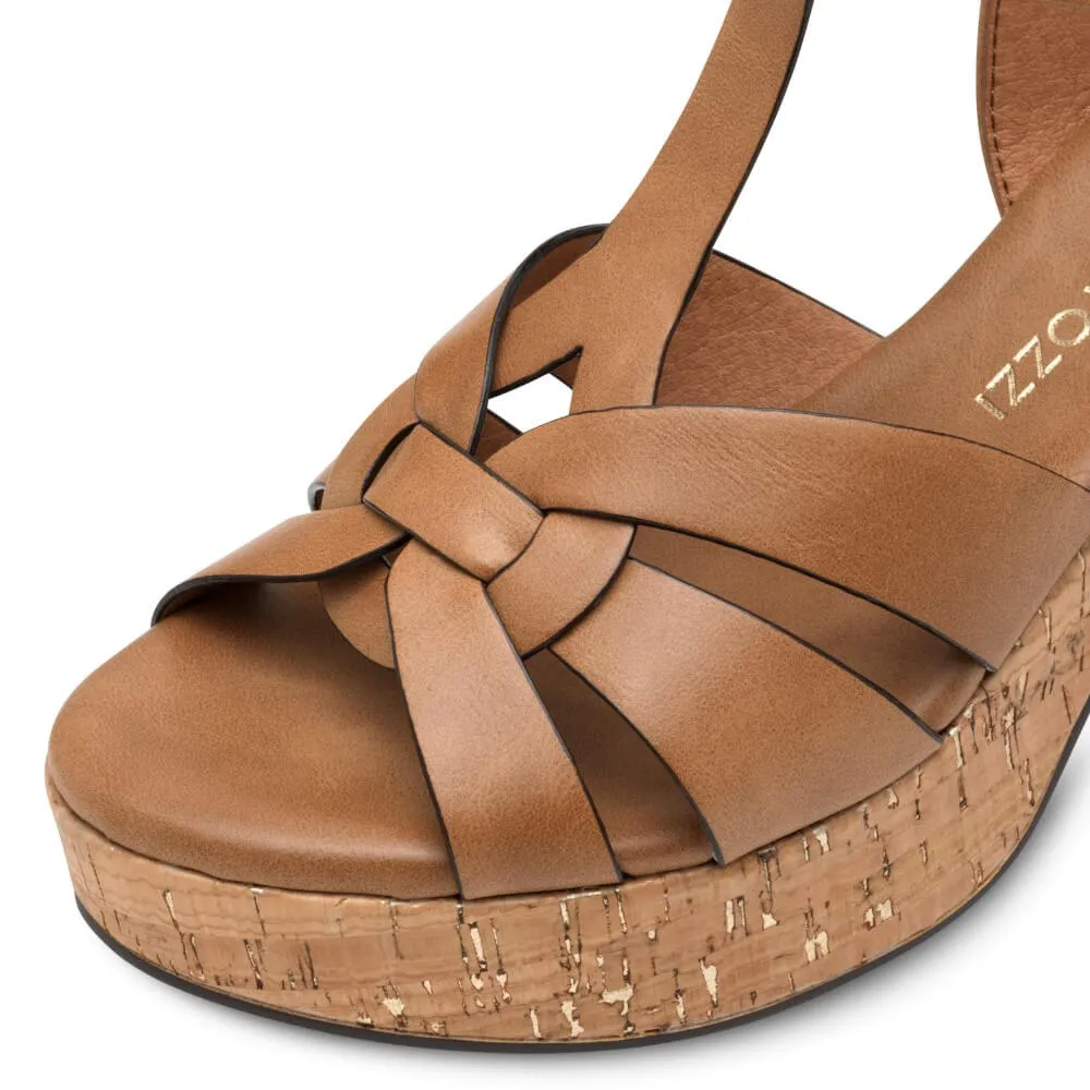 Marco Tozzi Platform Sandal 2-28394 Vegan -COGNAC