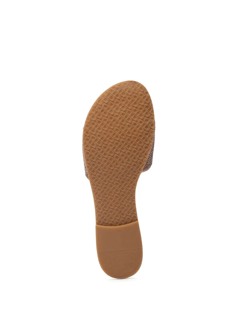 metallic slip-on sandal