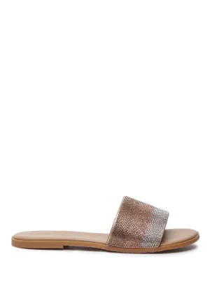 metallic slip-on sandal