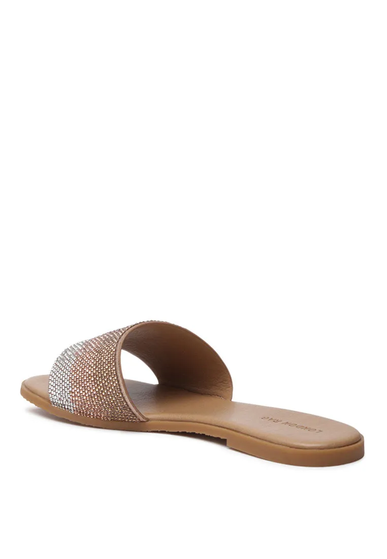 metallic slip-on sandal