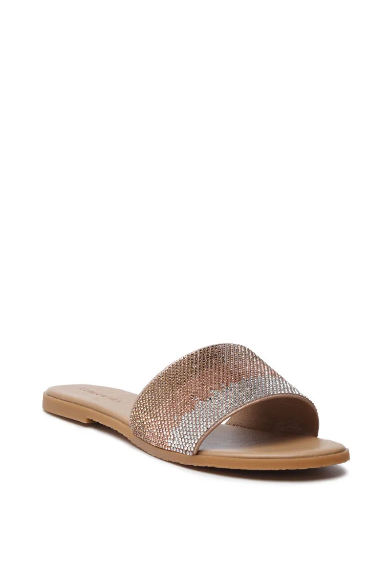 metallic slip-on sandal