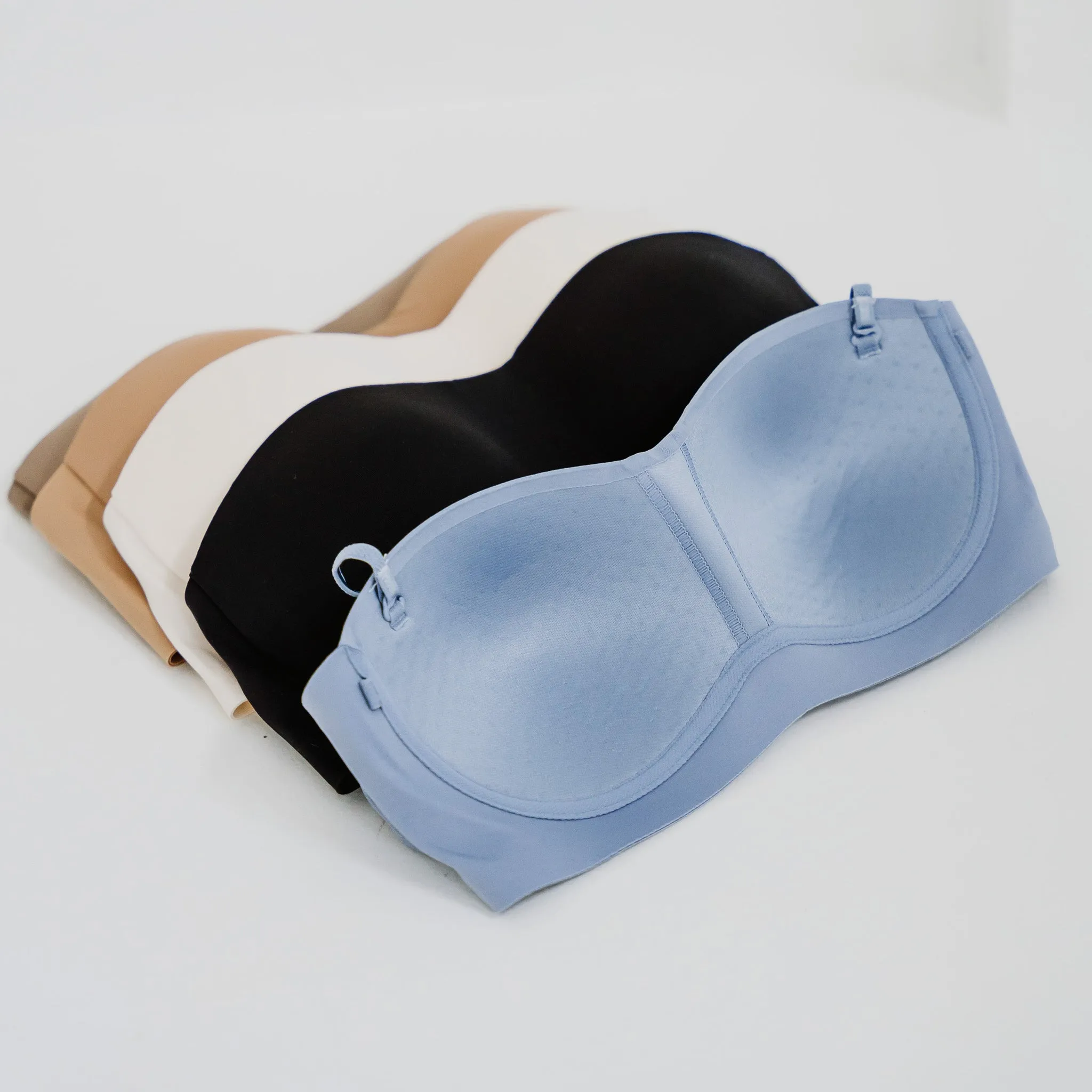 Minimalist Chic! Lightly-Lined Seamless Strapless Wireless Bra in Mocha