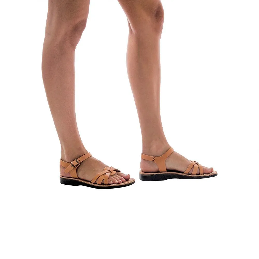 Miriam - Leather Slingback Buckle Sandal | Tan