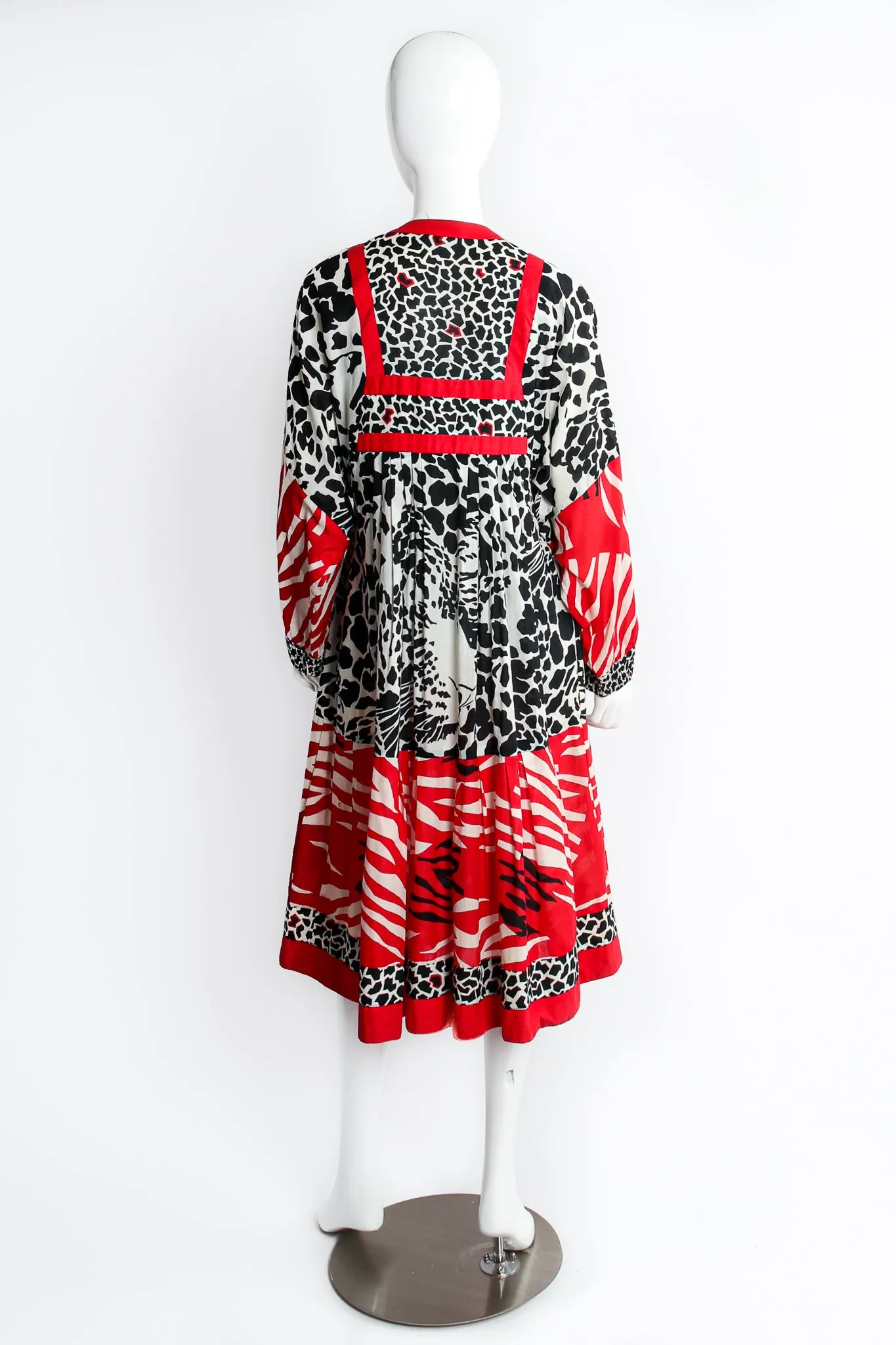 Mixed Animal Print Peasant Dress