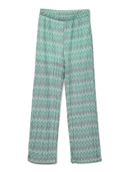 Moda Birds Vero DICTE Green Zag Trousers: Plug-in - Egg Crochet - Popular pick Recycled Zig