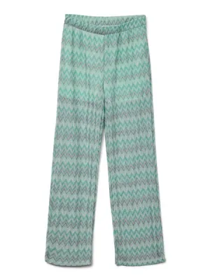 Moda Birds Vero DICTE Green Zag Trousers: Plug-in - Egg Crochet - Popular pick Recycled Zig