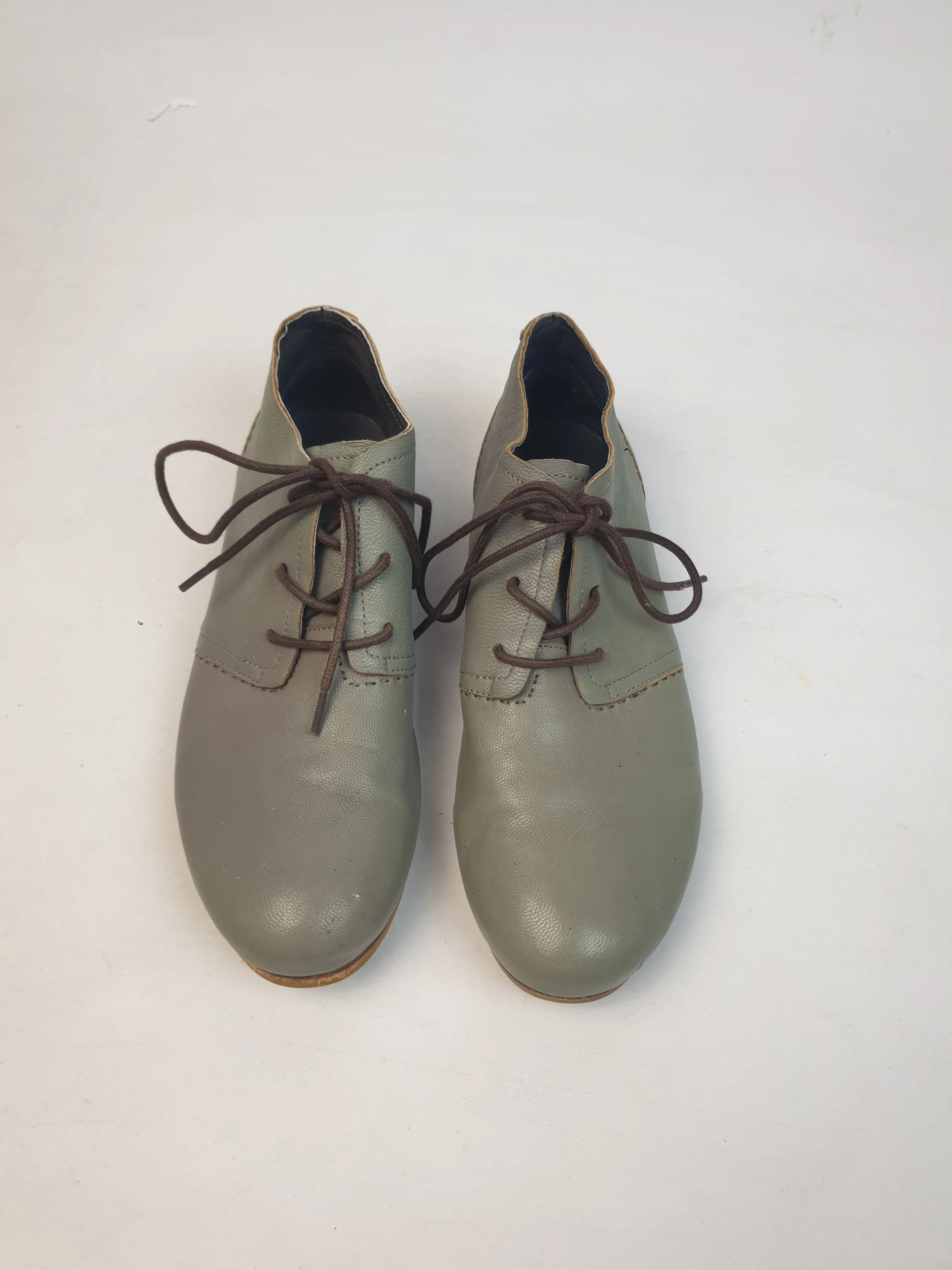 Nancybird blue-green soft leather lace up shoes size 36