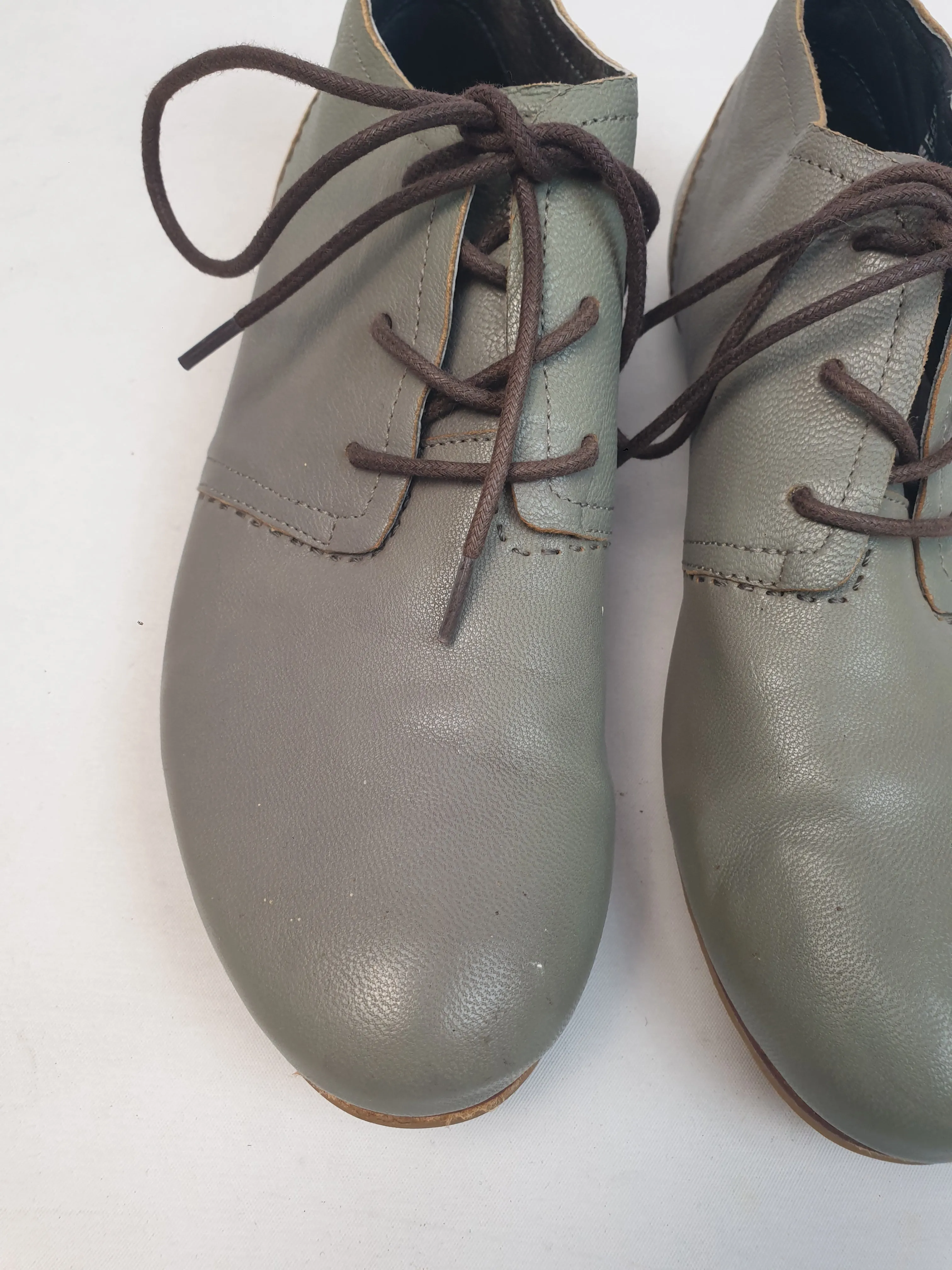 Nancybird blue-green soft leather lace up shoes size 36