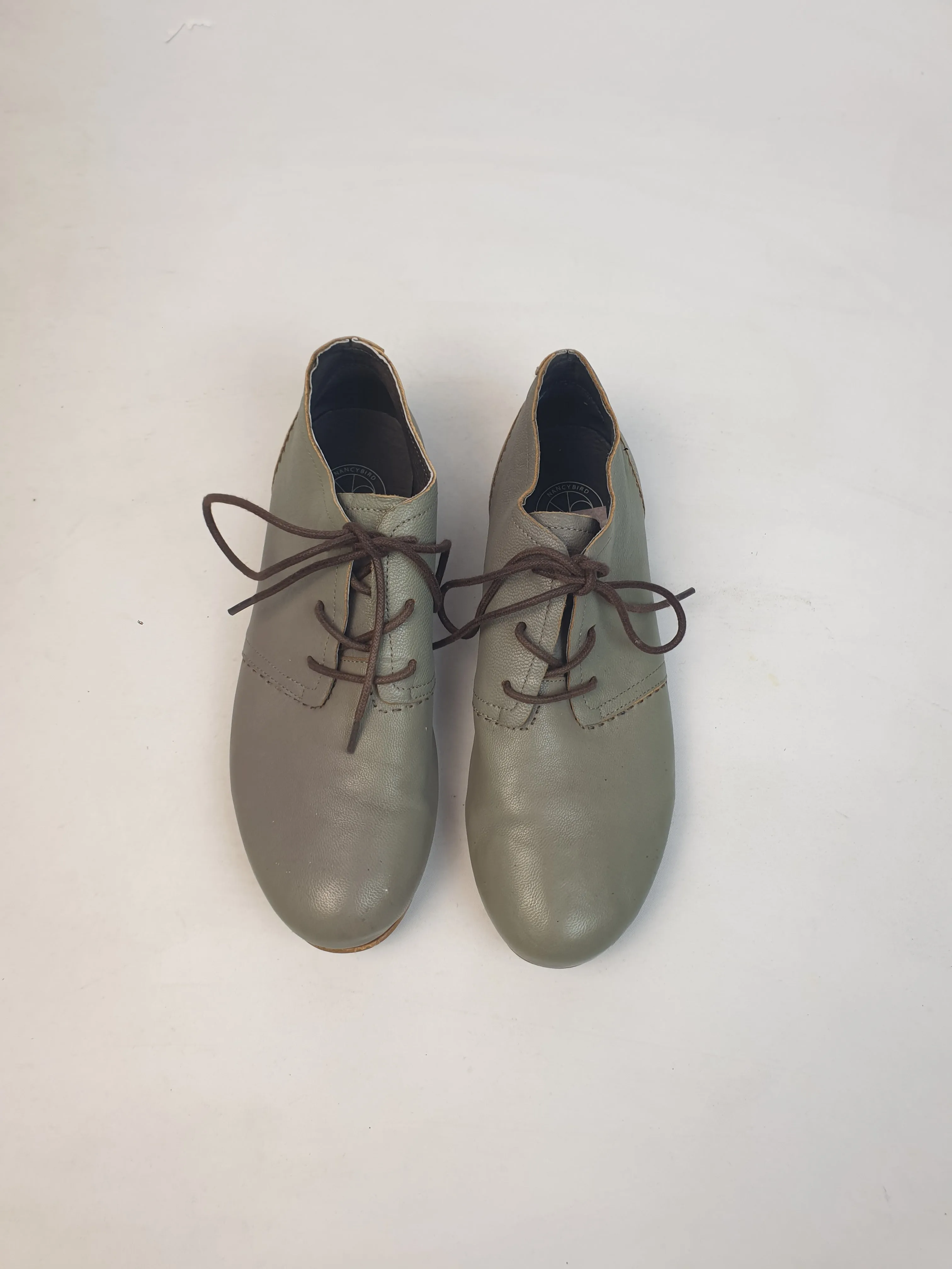 Nancybird blue-green soft leather lace up shoes size 36
