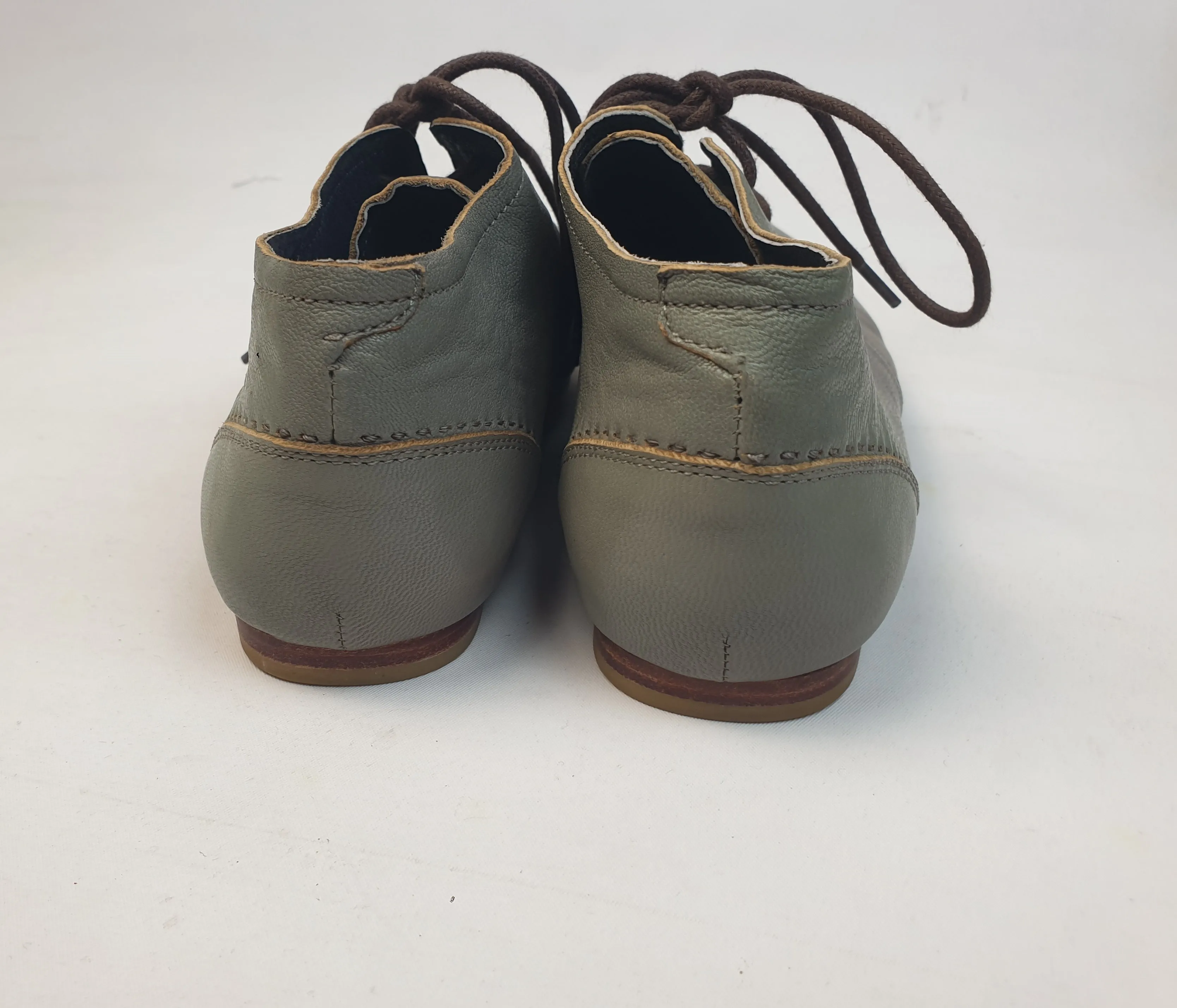 Nancybird blue-green soft leather lace up shoes size 36
