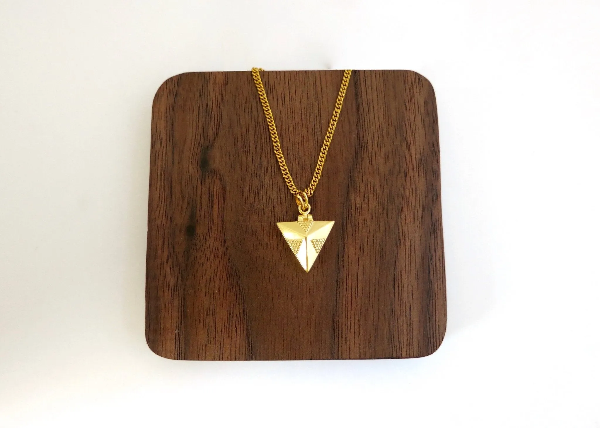 NEW! Chic and dainty triangular locket pendant