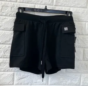 New La Vie En Rose BODY MIND SOUL Lounge Shorts in SOLID Black, Sz L