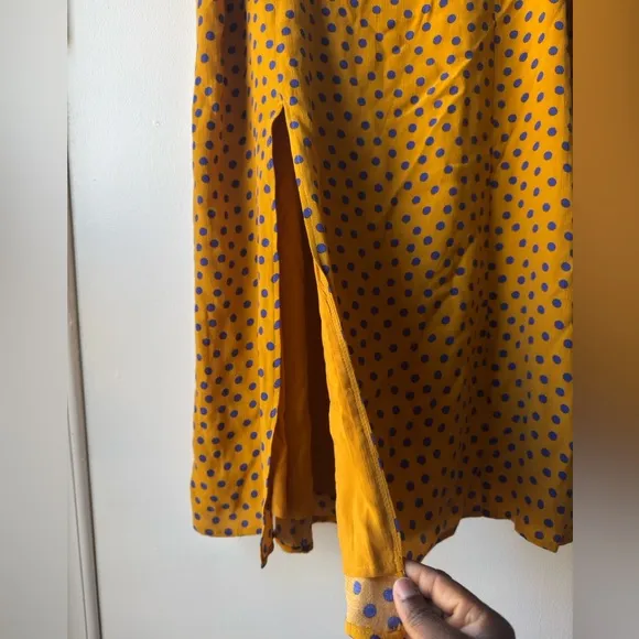 New Maeve Women’s Polka Dot Mustard Skirt Sz 14P