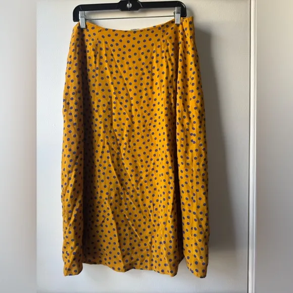 New Maeve Women’s Polka Dot Mustard Skirt Sz 14P