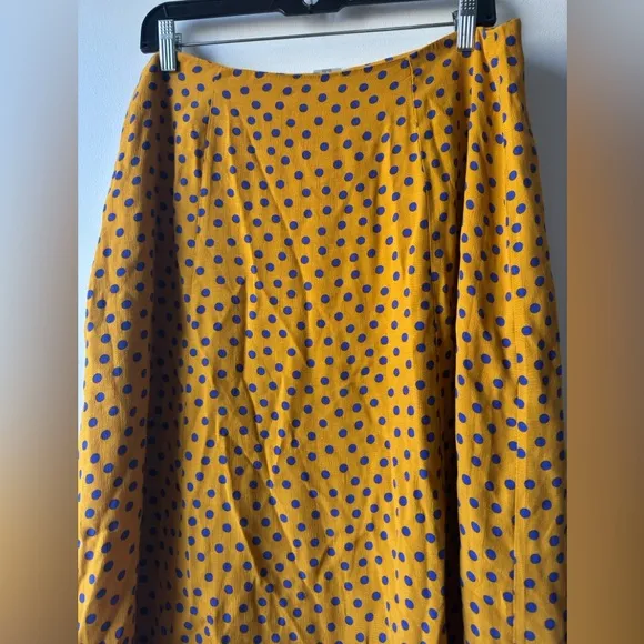 New Maeve Women’s Polka Dot Mustard Skirt Sz 14P