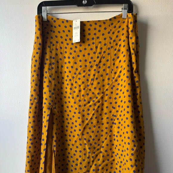 New Maeve Women’s Polka Dot Mustard Skirt Sz 14P