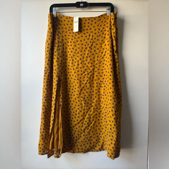 New Maeve Women’s Polka Dot Mustard Skirt Sz 14P