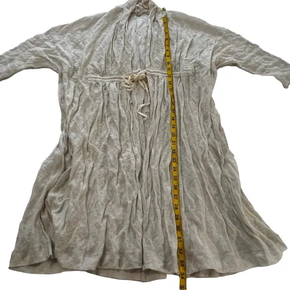 NWT Anthropologie Knitted &amp; Knotted Crinkled Open Front Cardigan with ties Boho