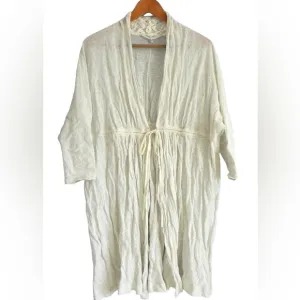 NWT Anthropologie Knitted &amp; Knotted Crinkled Open Front Cardigan with ties Boho