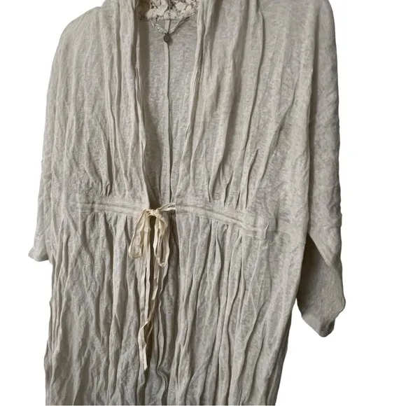 NWT Anthropologie Knitted &amp; Knotted Crinkled Open Front Cardigan with ties Boho