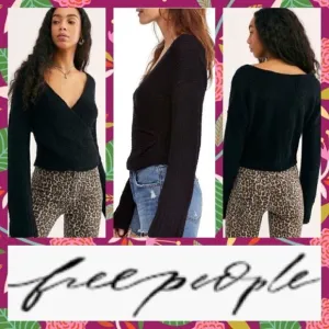 NWT MSRP $128 Free People Faux Wrap Sweater Women's Size Small