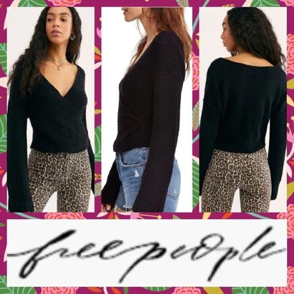 NWT MSRP $128 Free People Faux Wrap Sweater Women's Size Small