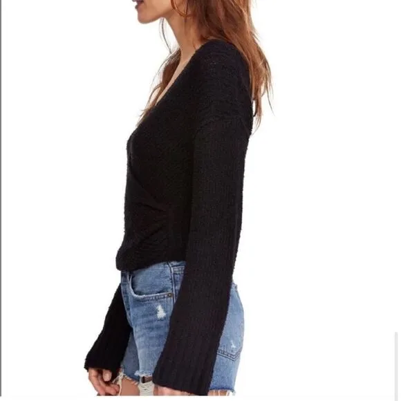 NWT MSRP $128 Free People Faux Wrap Sweater Women's Size Small