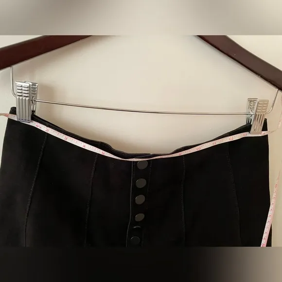 (NWT) Zara Steven Meisel Suede Leather Mini Skirt. Black. Size XS.