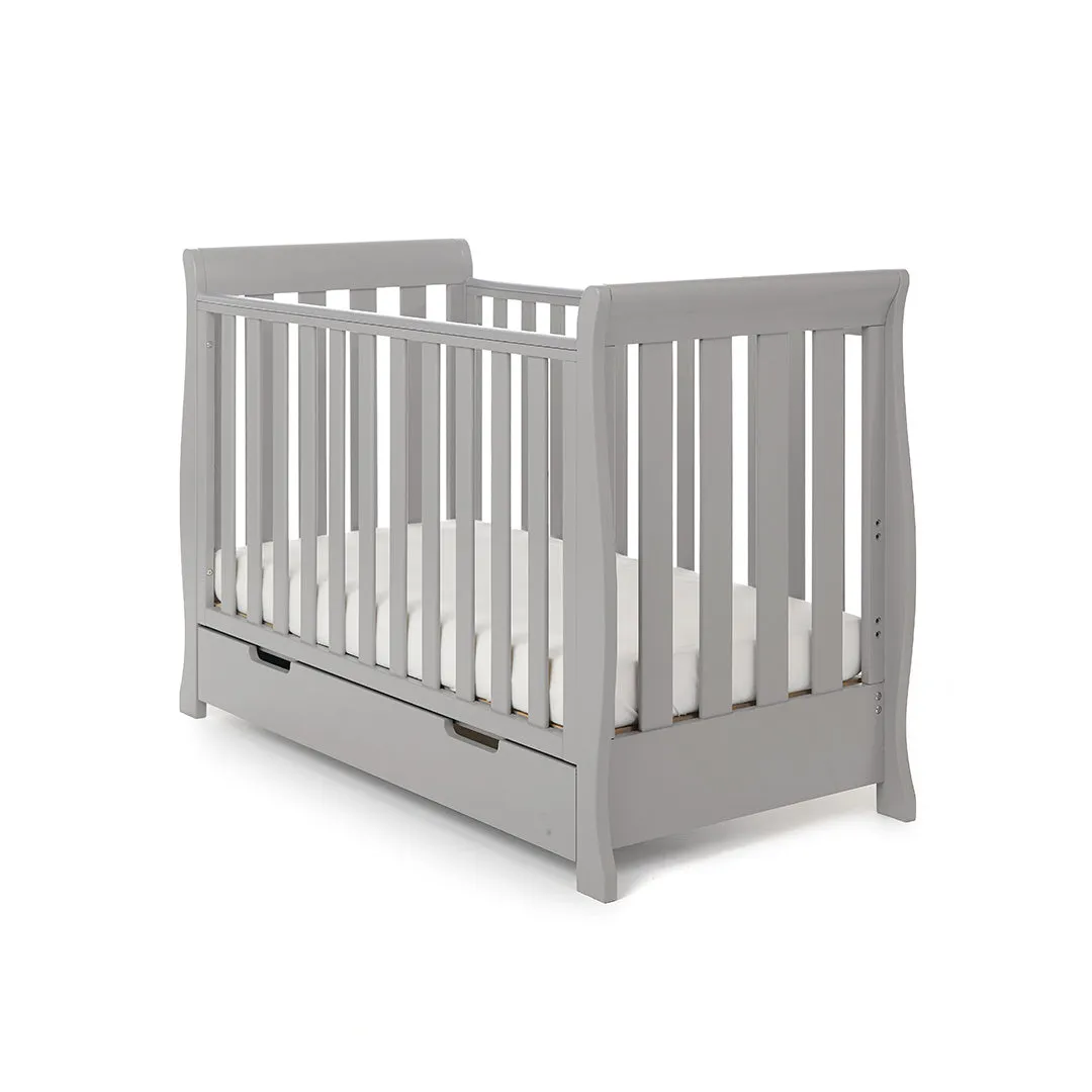 OBABY Stamford Mini Sleigh Cot Bed - Warm Grey