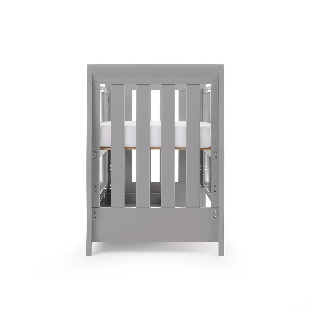 OBABY Stamford Mini Sleigh Cot Bed - Warm Grey