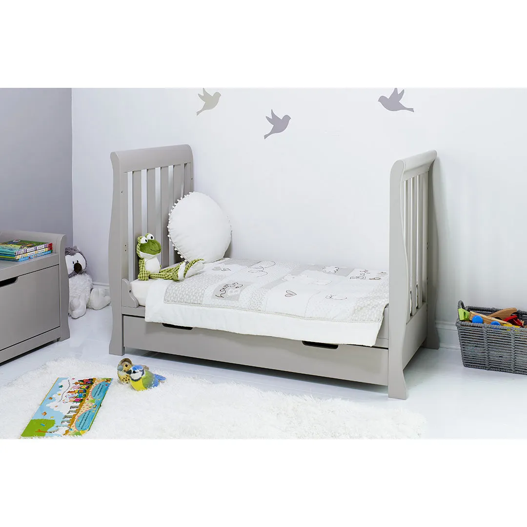 OBABY Stamford Mini Sleigh Cot Bed - Warm Grey
