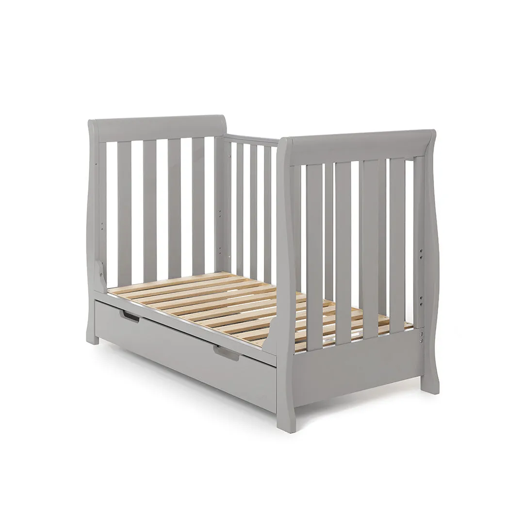 OBABY Stamford Mini Sleigh Cot Bed - Warm Grey