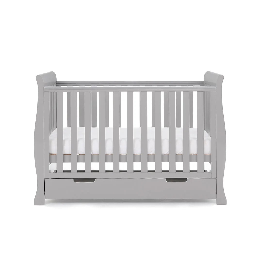 OBABY Stamford Mini Sleigh Cot Bed - Warm Grey