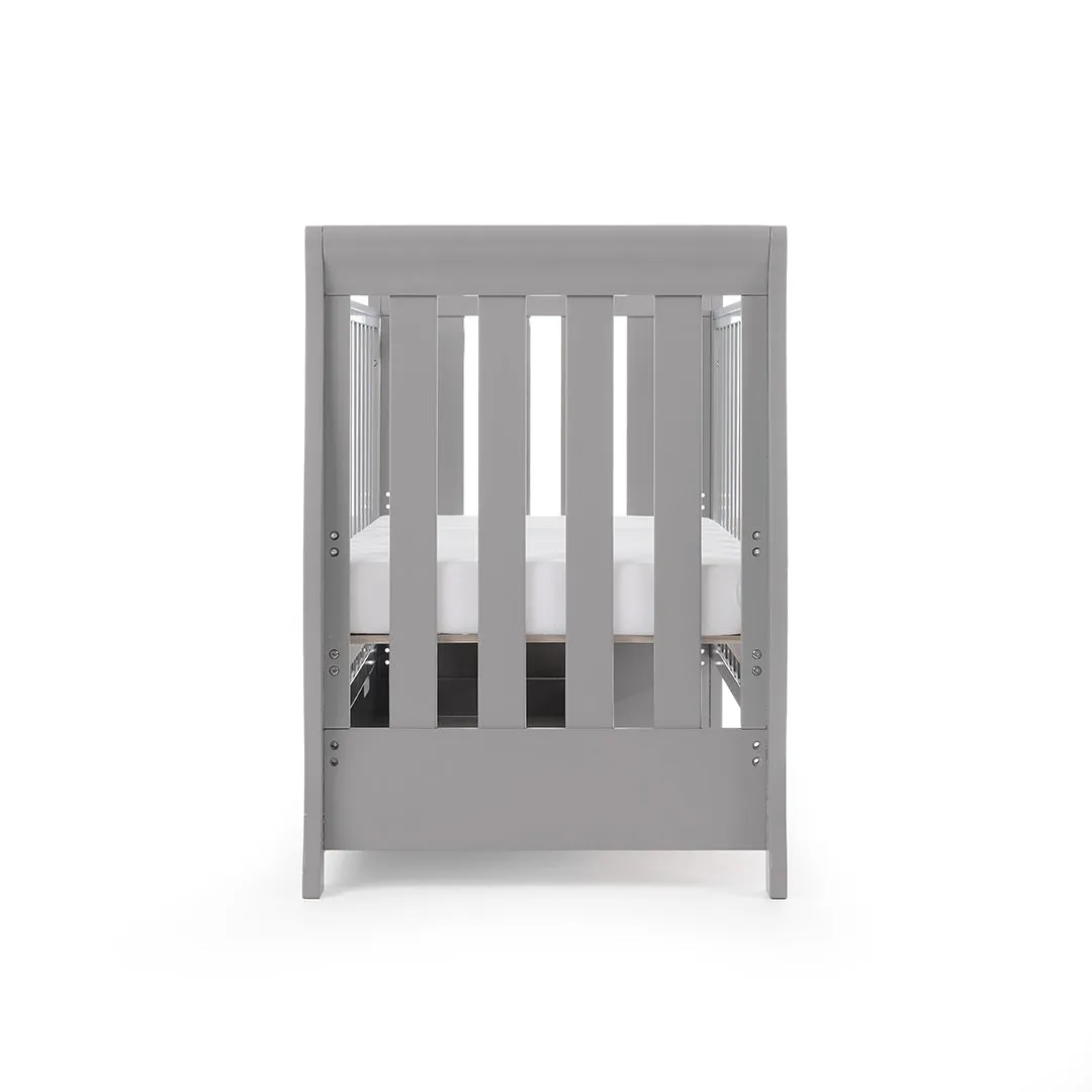 OBABY Stamford Mini Sleigh Cot Bed - Warm Grey