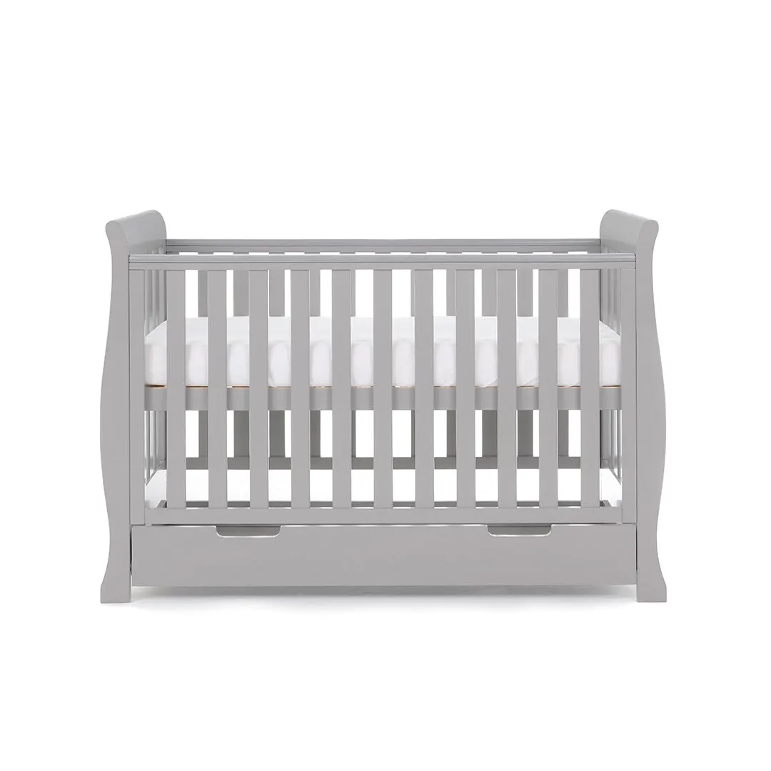 OBABY Stamford Mini Sleigh Cot Bed - Warm Grey