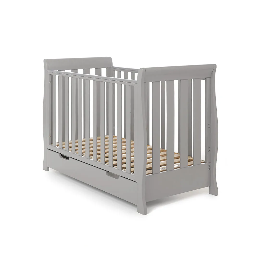 OBABY Stamford Mini Sleigh Cot Bed - Warm Grey