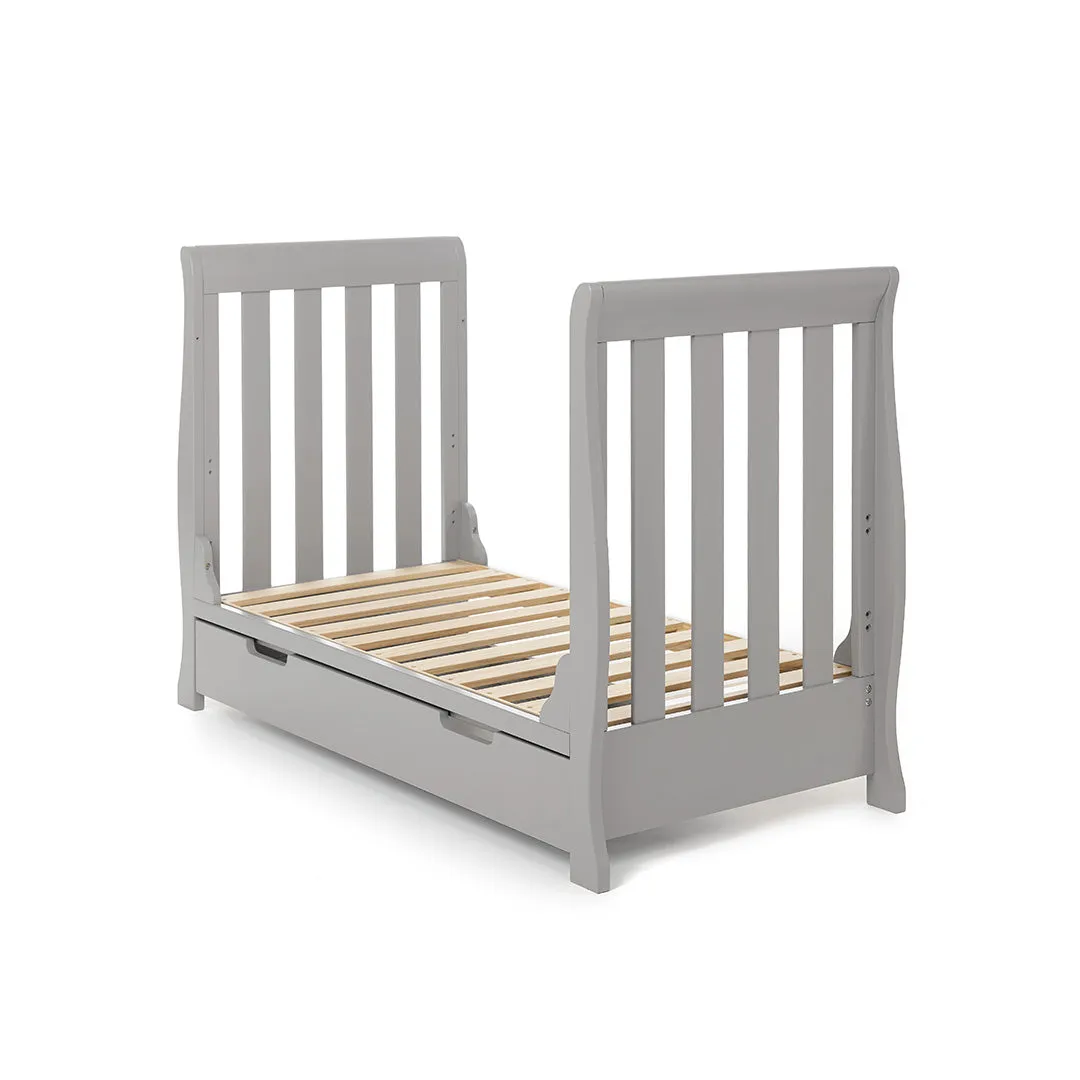 OBABY Stamford Mini Sleigh Cot Bed - Warm Grey