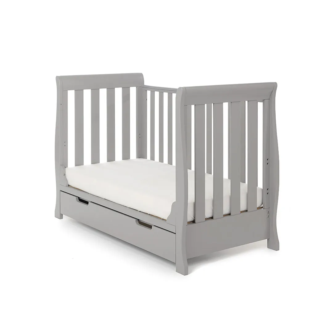 OBABY Stamford Mini Sleigh Cot Bed - Warm Grey