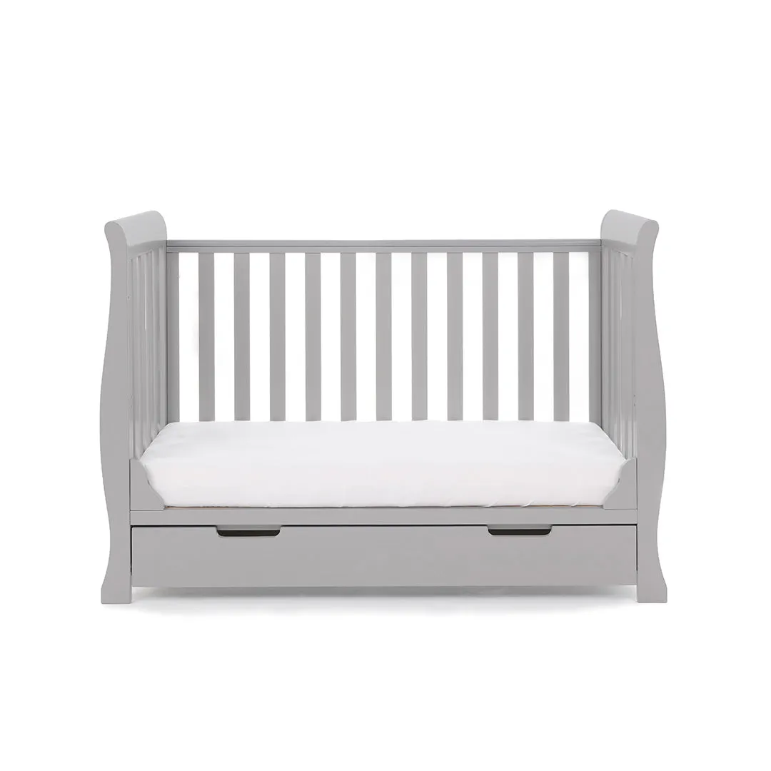OBABY Stamford Mini Sleigh Cot Bed - Warm Grey